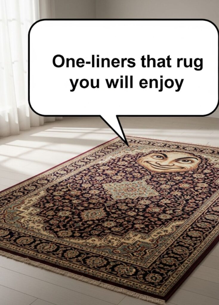A collection of rug-themed one-liners, featuring clever wordplay, playful humor, and lighthearted jokes that readers will enjoy and share