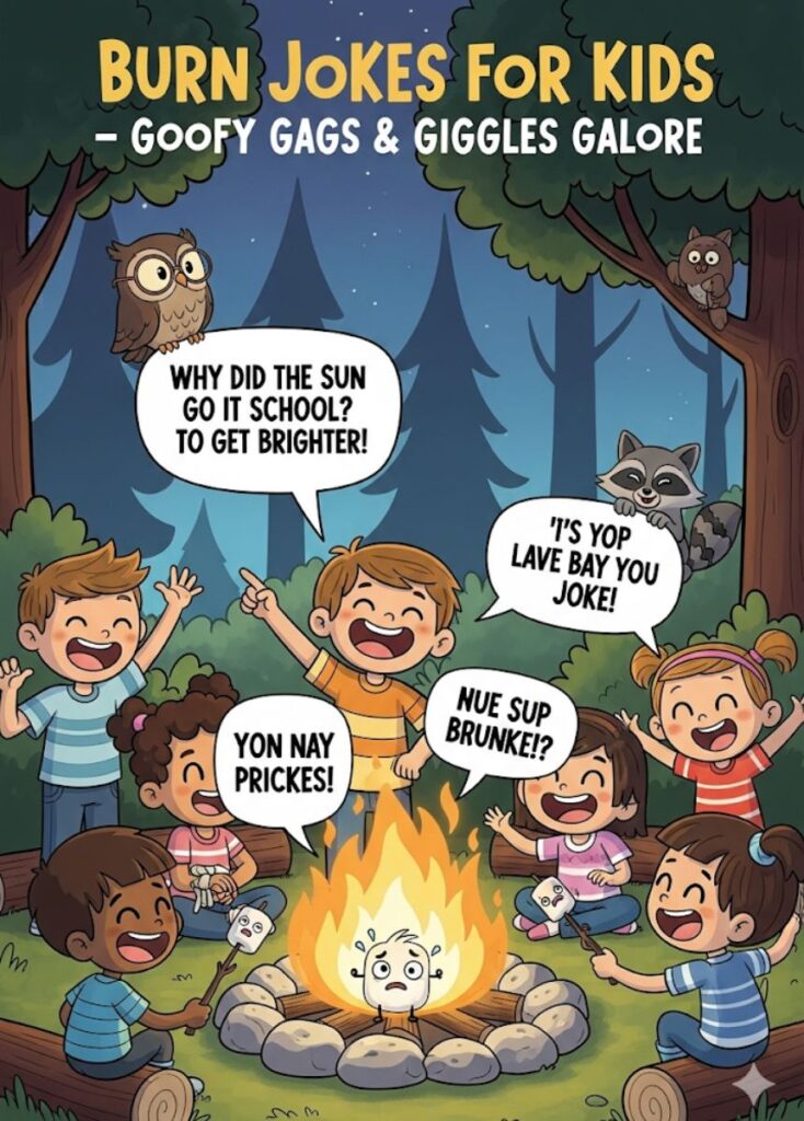 A fun collection of kid-friendly burn jokes, packed with goofy gags, playful humor, and giggles for children to enjoy safely