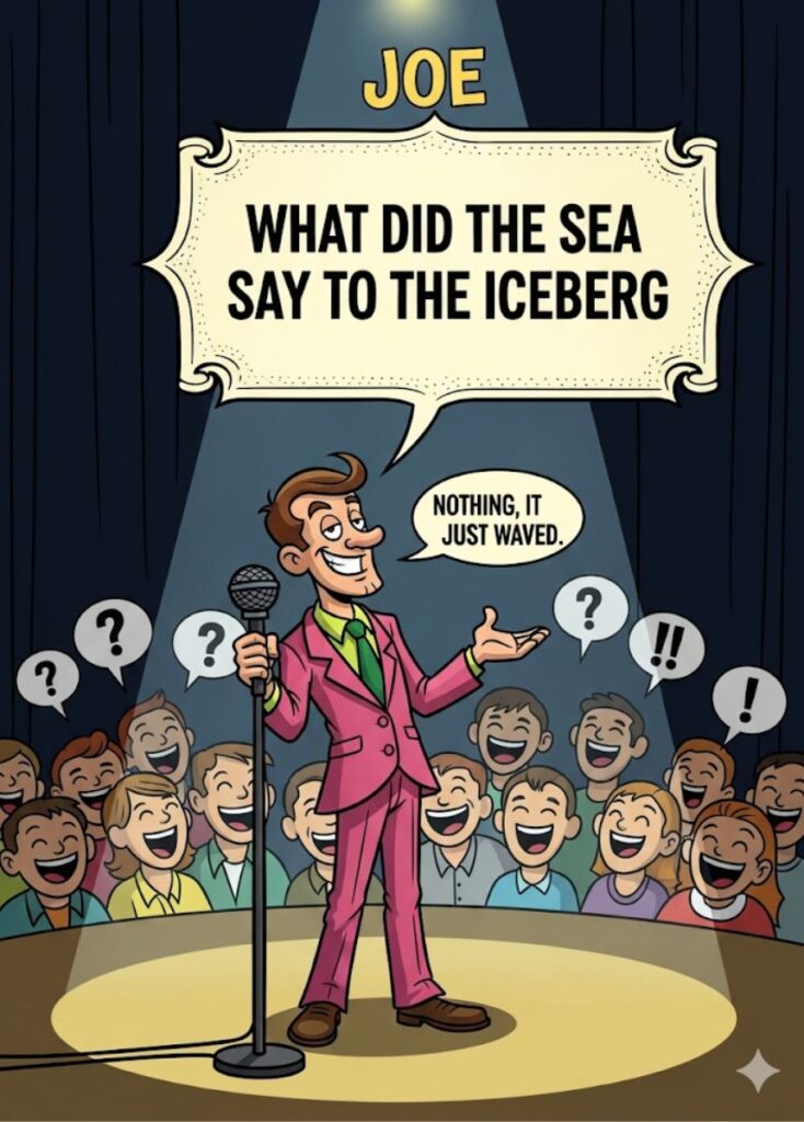 Funny Joe question and answer jokes filled with coffee-themed humor and playful laughs.