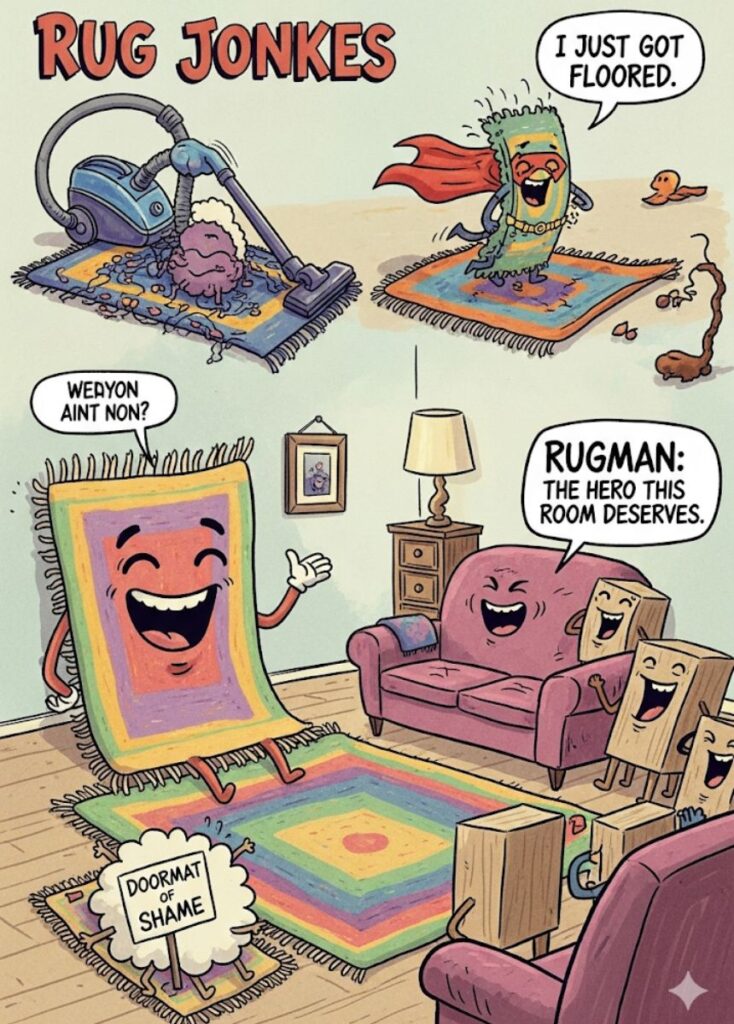 A collection of lighthearted rug jokes, featuring playful humor, clever wordplay, and fun one-liners to entertain and amuse readers