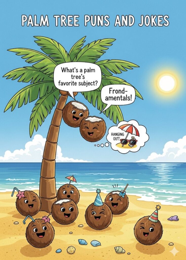 A fun collection of palm tree puns and jokes bringing tropical vibes and plenty of laughs.