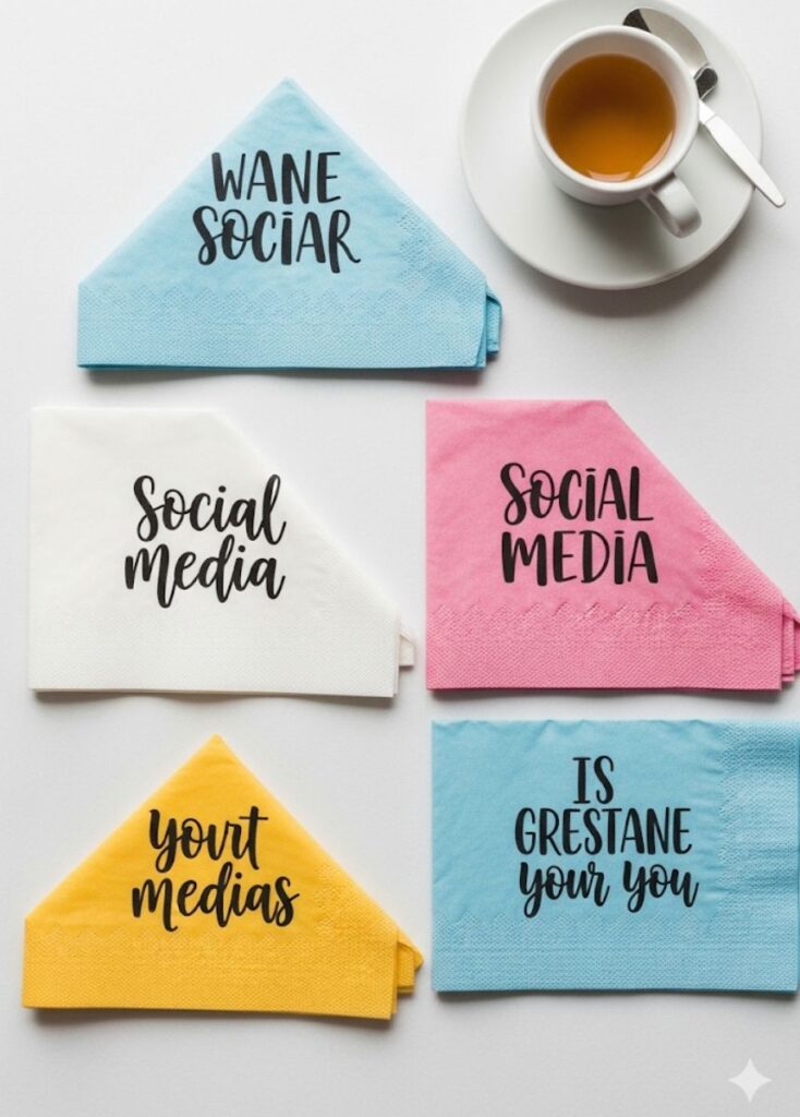 Creative social media captions featuring napkin puns to add humor and charm to your posts and stories