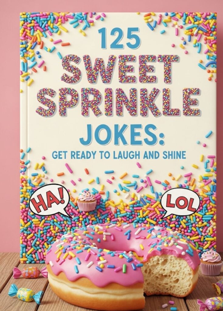 A collection of 125 sweet sprinkle-themed jokes, featuring playful humor, clever wordplay, and fun, lighthearted laughs to make readers smile."