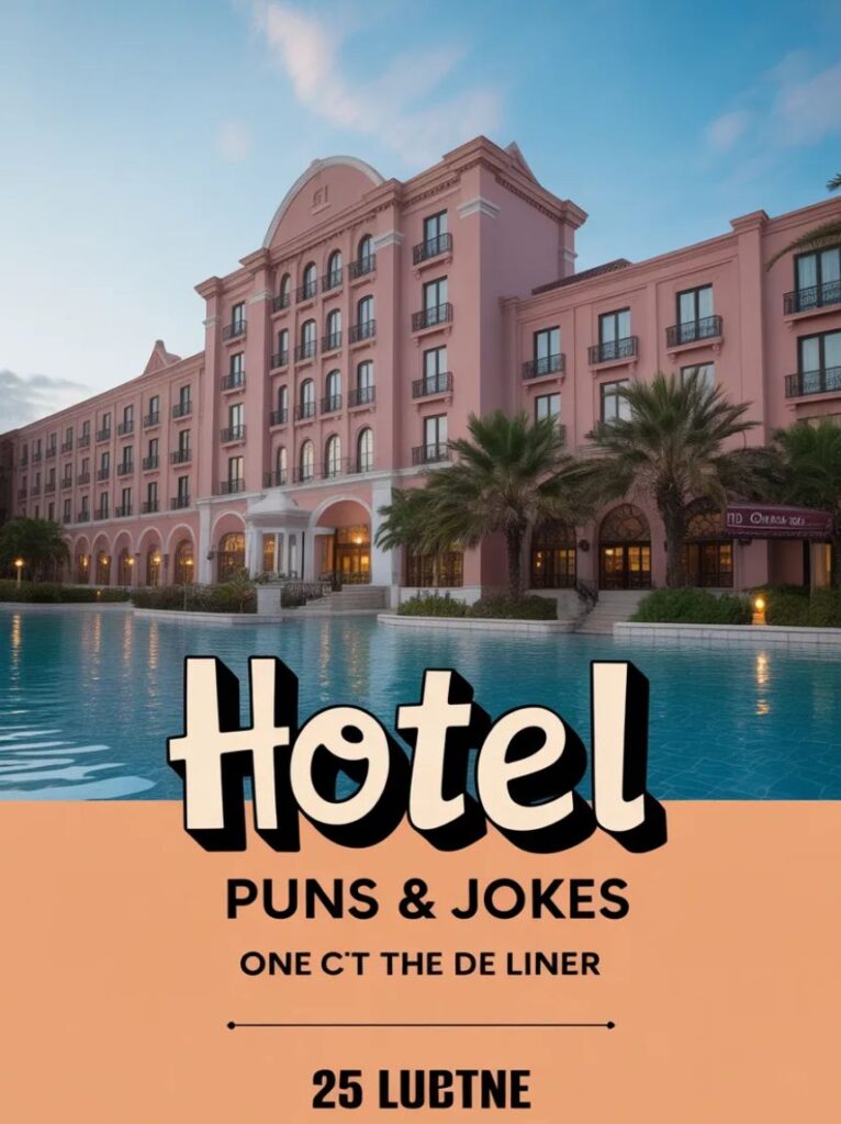 : Laugh out loud with 135 funny hotel puns and one-liner jokes about rooms, check-ins, and vacations, perfect for travel humor.