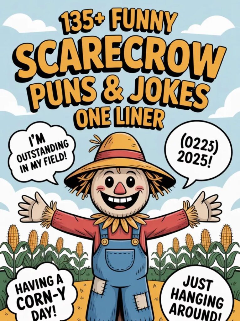 Laugh out loud with hilarious scarecrow jokes and puns, perfect for kids, adults, and sharing fun on social media.
