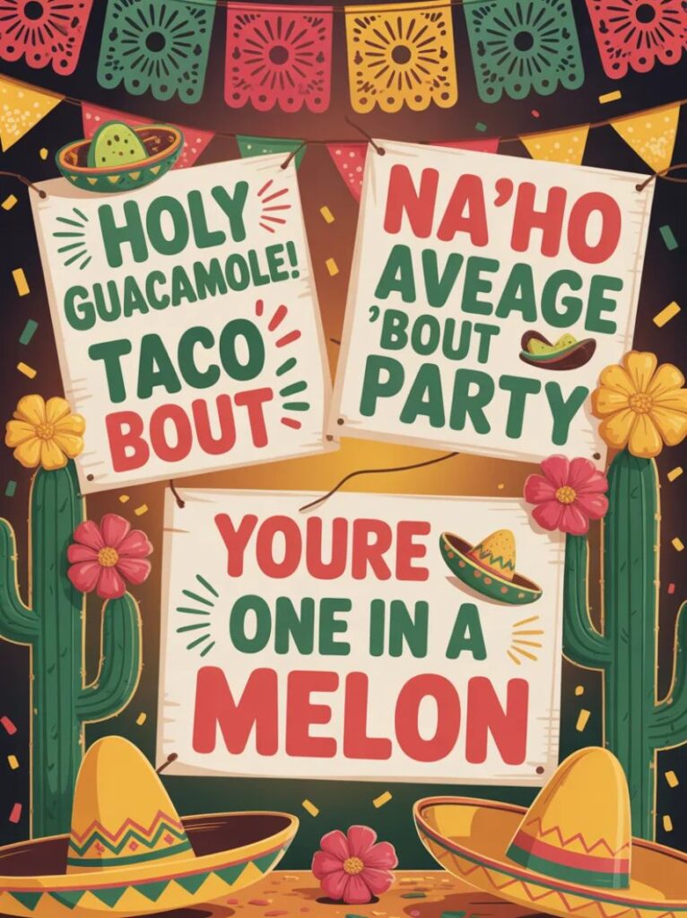 Celebrate with 155 funny Cinco de Mayo puns and one-liner jokes about tacos, fiestas, and margaritas, perfect for sharing laughs and social media fun in 2025.