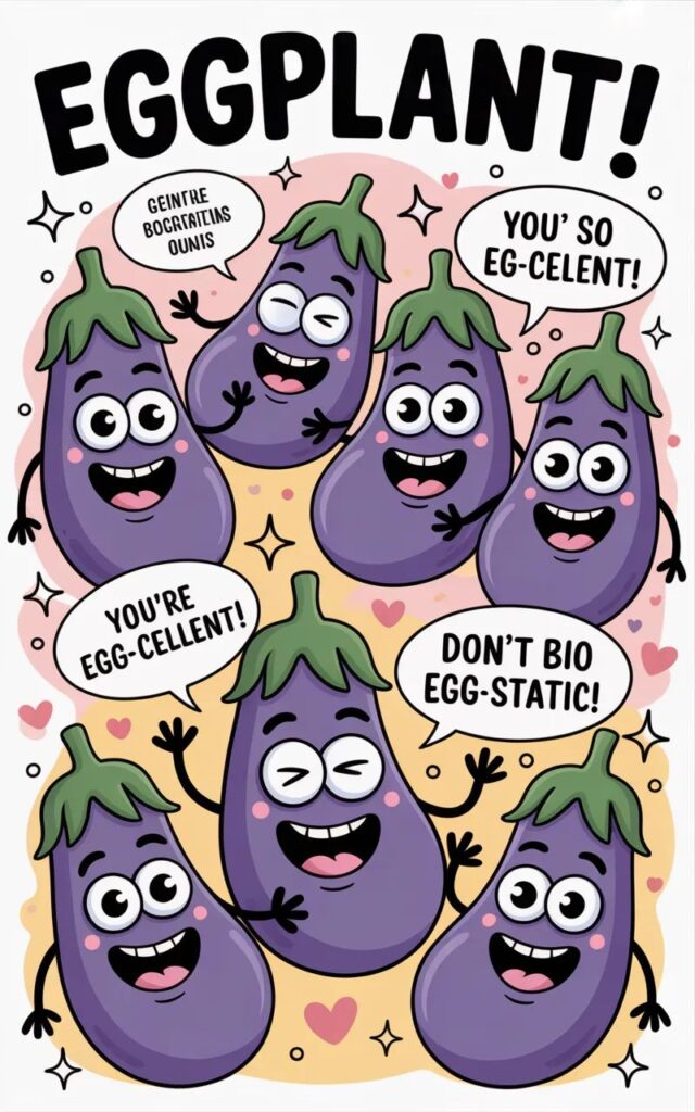 Laugh out loud with 170 funny eggplant puns and one-liner jokes about vegetables, emojis, and playful humor, perfect for social media laughs in 2025.