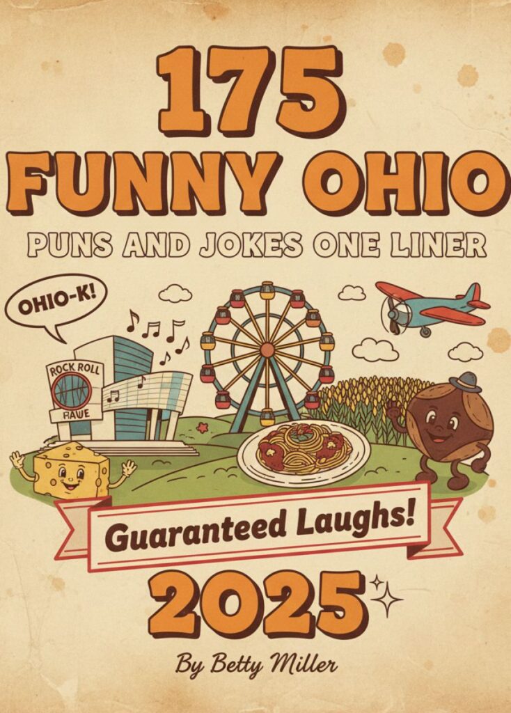 A collection of 175 funny Ohio-themed puns and one-liner jokes for 2025, featuring playful humor, clever wordplay, and lighthearted laughs
