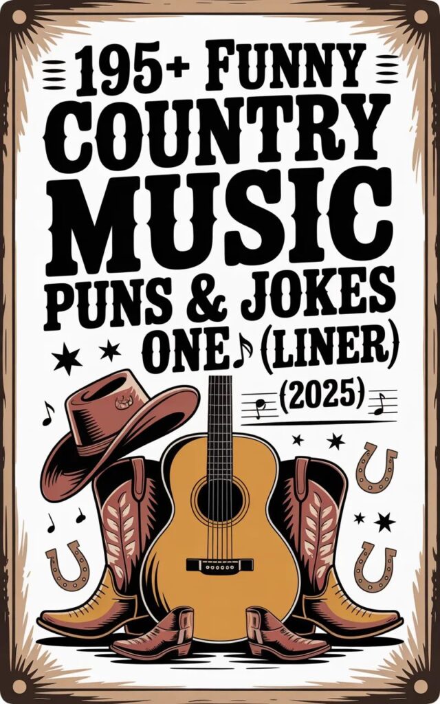Laugh out loud with 195 funny country music puns and one-liner jokes about songs, singers, and southern life