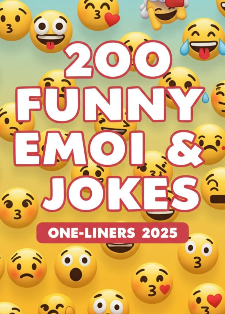 A collection of 200 funny emoji-themed puns and one-liner jokes for 2025, featuring playful humor, clever wordplay, and lighthearted laughs."