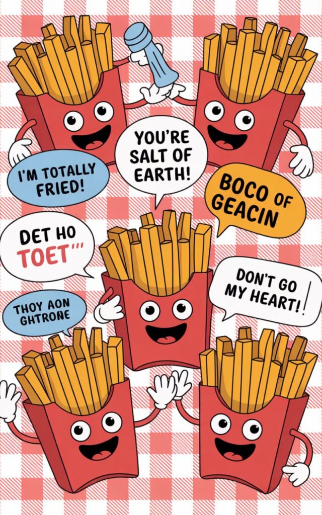 Laugh, crunch, and smile with 240 funny fries puns and jokes one-liner (2025) that are crispy, clever, and perfect for every fry lover!