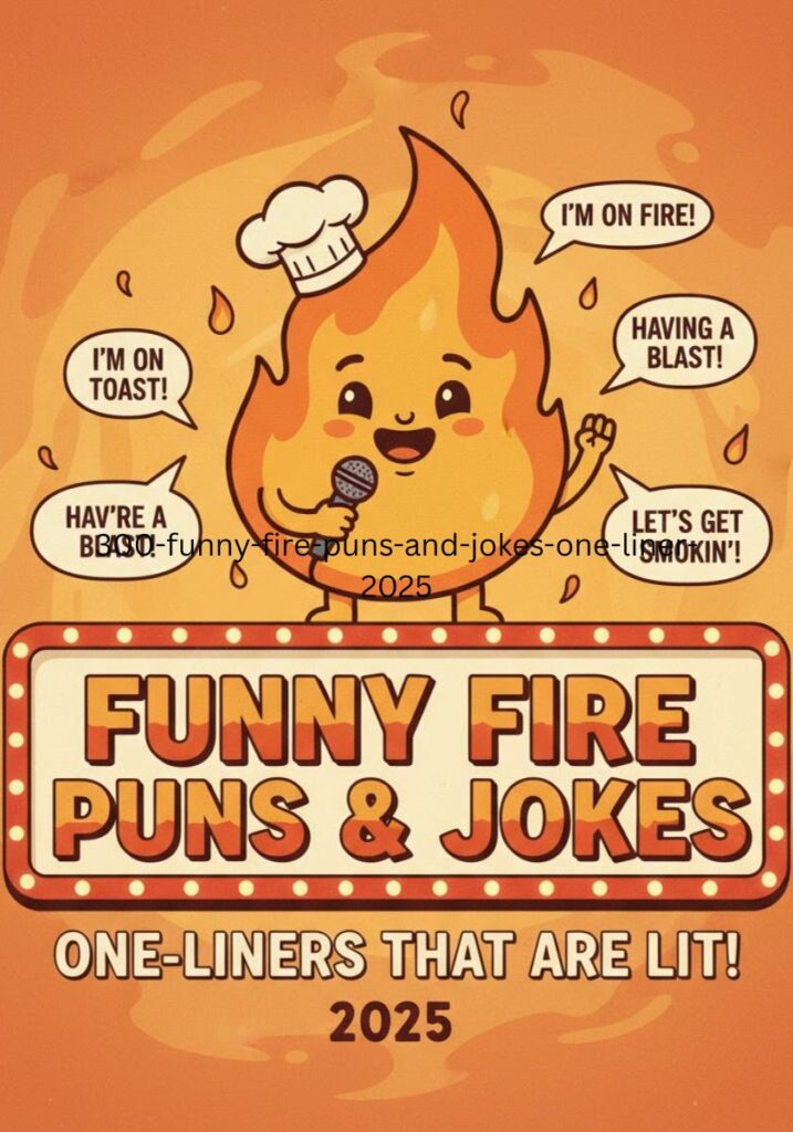 A collection of 300 funny fire puns and one-liner jokes (2025) featuring clever wordplay, witty humor, and hot jokes that ignite laughter.