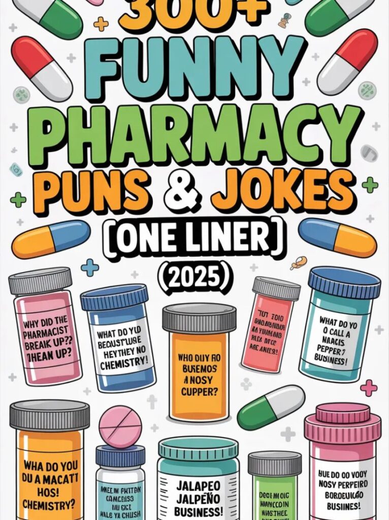 Laugh out loud with 300 funny pharmacy puns and one-liner jokes about pills, prescriptions, and medicine humor