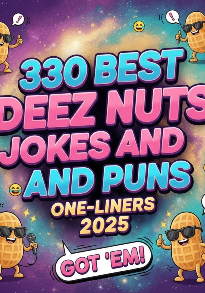 Collection of 330 best Deez Nuts jokes and one-liner puns for 2025, featuring funny, clever, and sharable humor for friends and social media."