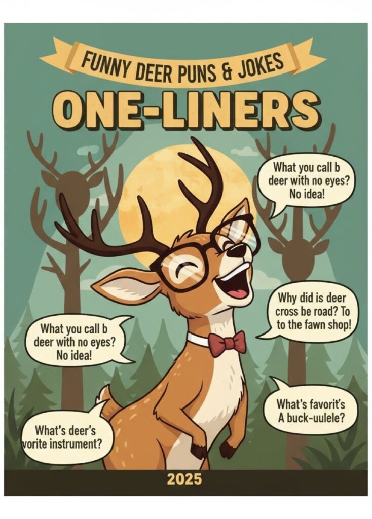 "350 funny deer puns and one-liner jokes 2025 – hilarious humor about deer and wildlife