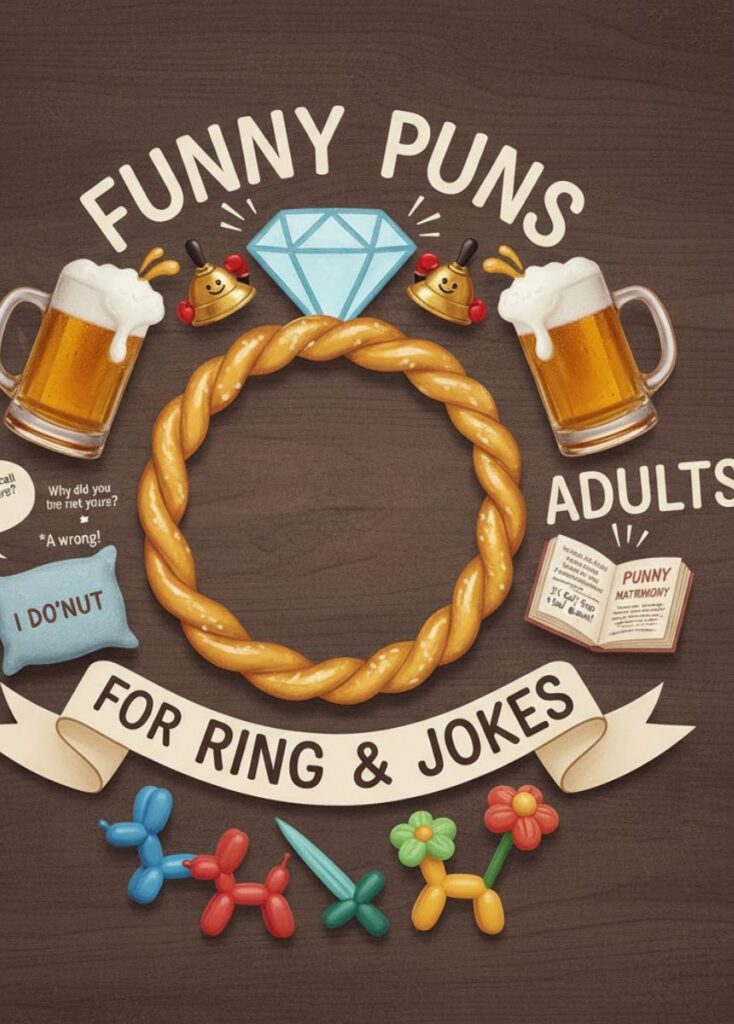 "Funny ring puns and jokes for adults – clever, witty humor about rings and engagements"