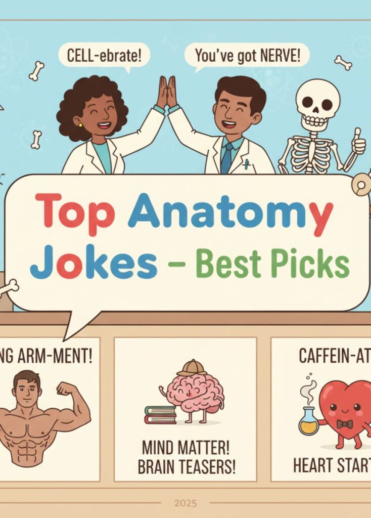 A collection of top anatomy jokes, featuring the best picks with clever wordplay, playful humor, and lighthearted laughs for readers."