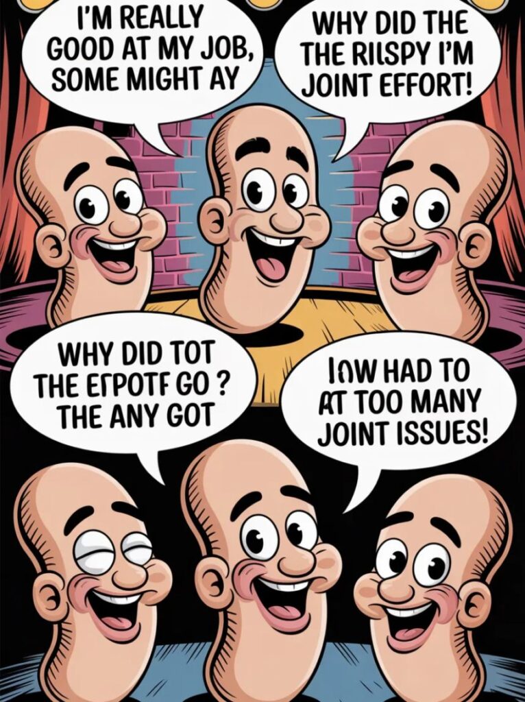 A humorous graphic featuring the best elbow jokes with cartoon elbows laughing, flexing, and cracking puns in a lighthearted, fun, and social media–friendly style.