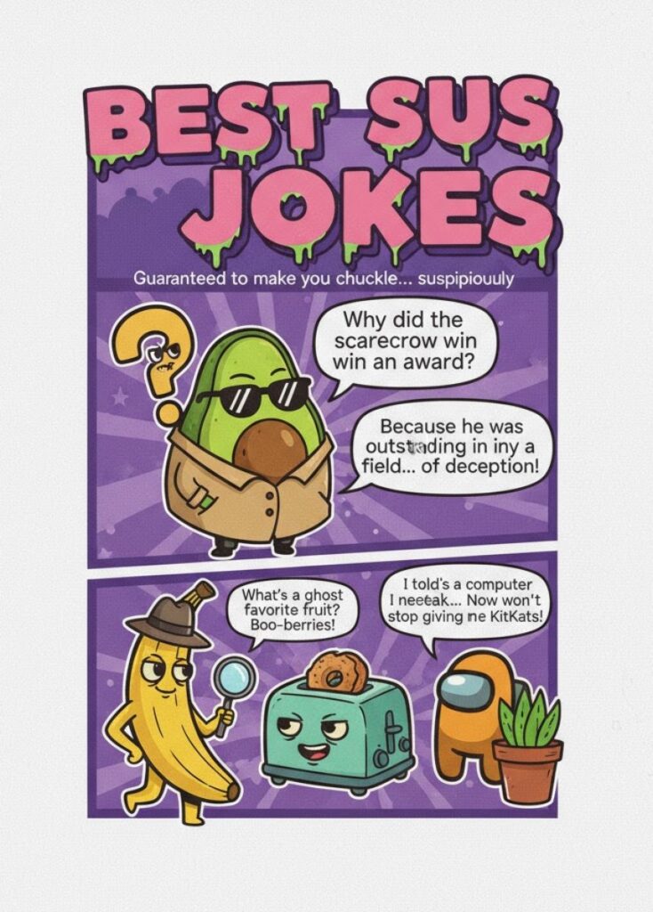 "Best sus jokes – funny and clever one-liners about suspicious moments online"