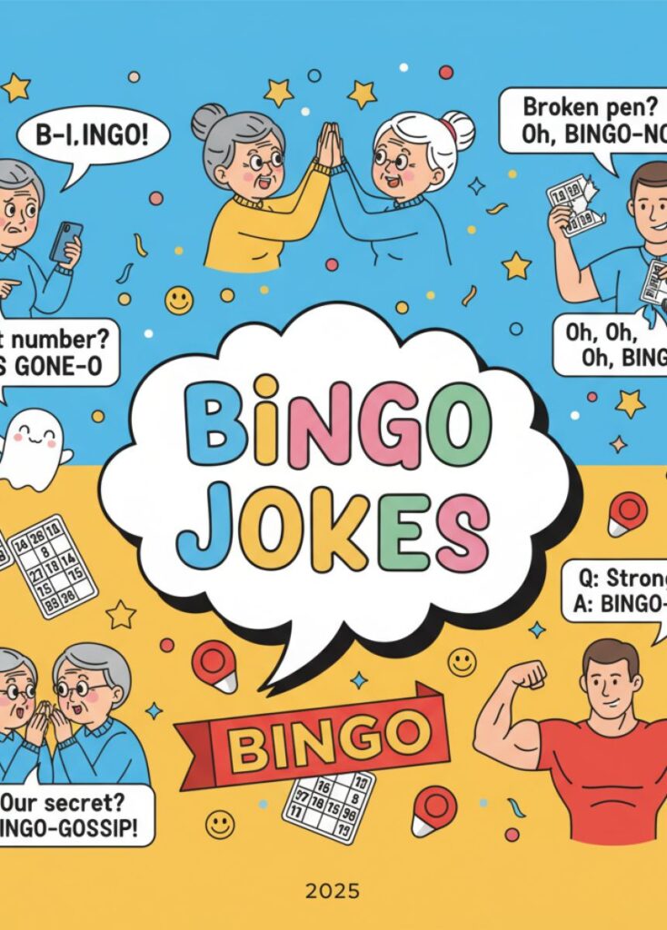 A collection of bingo-themed jokes, featuring playful humor, clever wordplay, and lighthearted laughs perfect for bingo enthusiasts and readers.