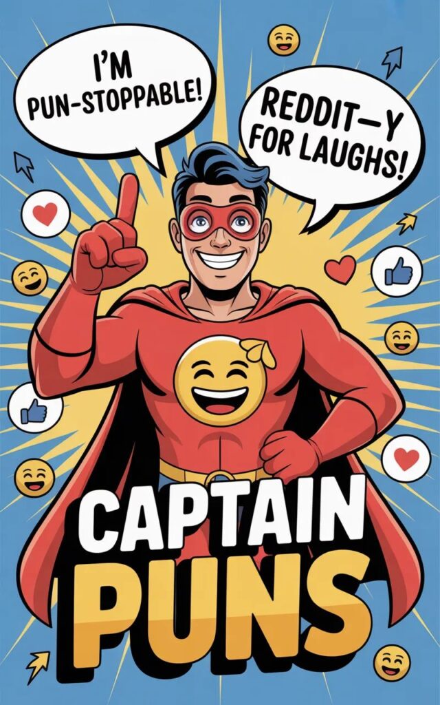 A trendy meme-style image with captain puns and jokes featuring ships, anchors, and pirates, perfect for Reddit and social media humor sharing.