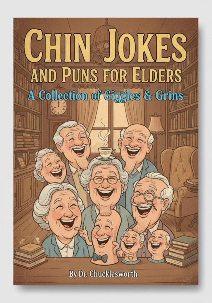 A collection of chin jokes and puns for elders featuring lighthearted humor, gentle wordplay, and witty lines that bring smiles to older audiences.