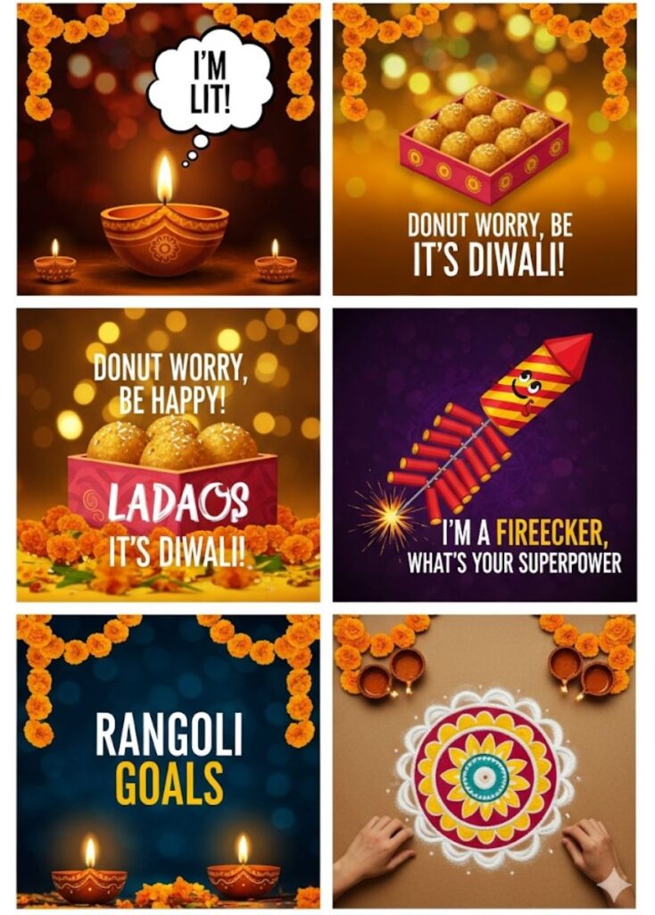 A collection of Diwali puns and jokes perfect for social media buzz, featuring witty humor, clever wordplay, and festive, shareable content.