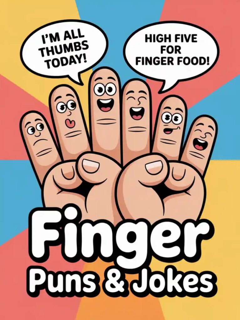 "Funny finger puns and jokes for Reddit and social media, featuring clever one-liners and hand humor perfect for online laughs and sharing