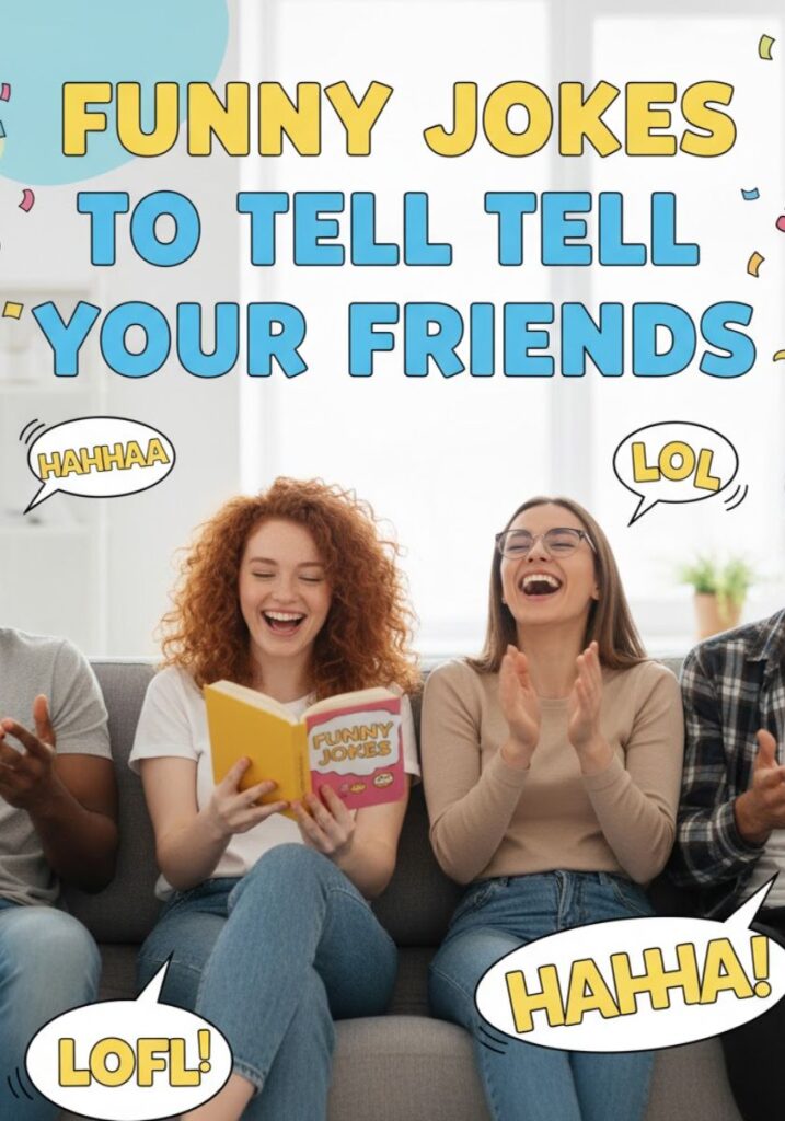 Hilarious jokes to tell your friends, featuring clever one-liners and puns that guarantee laughs and fun moments together."