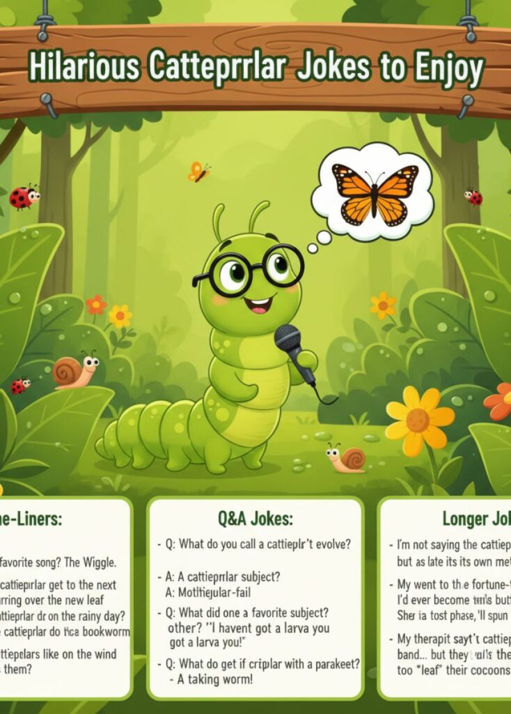 A collection of hilarious caterpillar-themed jokes, featuring playful humor, clever wordplay, and lighthearted laughs for readers to enjoy.