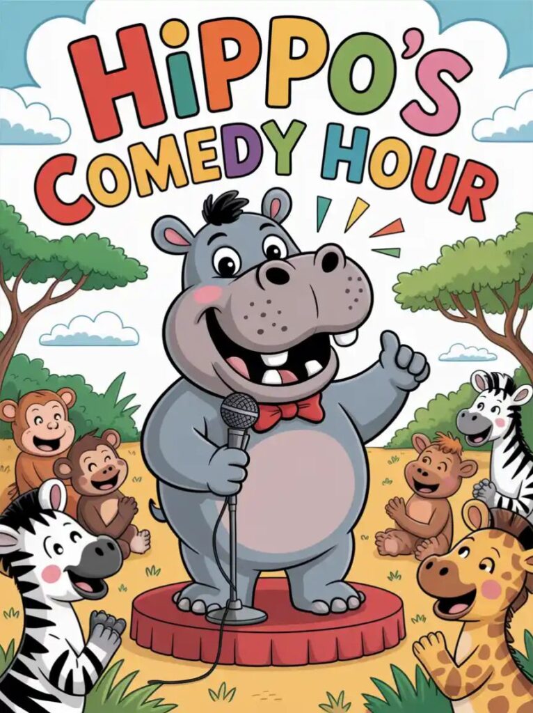 "Kid-friendly hippo jokes and puns featuring funny one-liners and playful animal humor, perfect for children to enjoy and share laughs