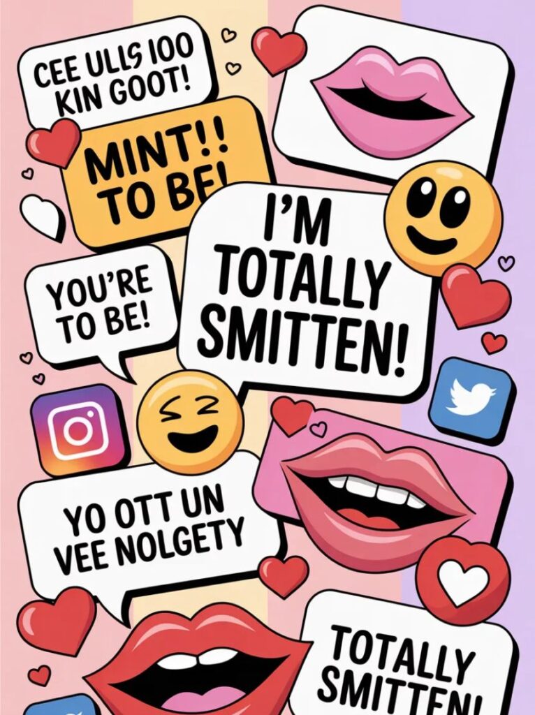 A cheerful couple answering funny questions about kissing, laughing together, representing Q&A jokes and playful puns about kisses.