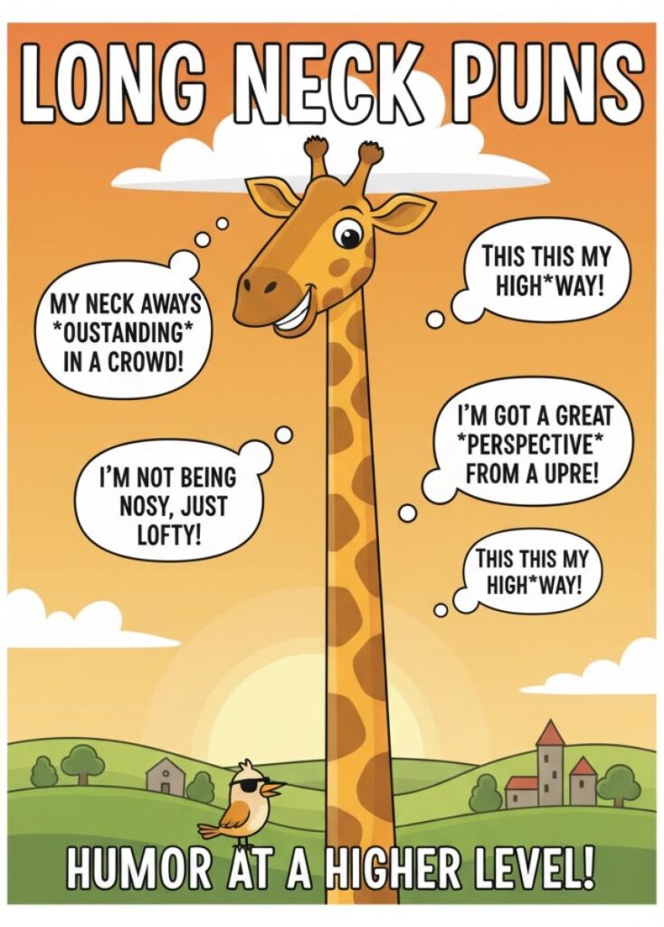 "Funny long neck puns – clever and hilarious jokes about long necks"