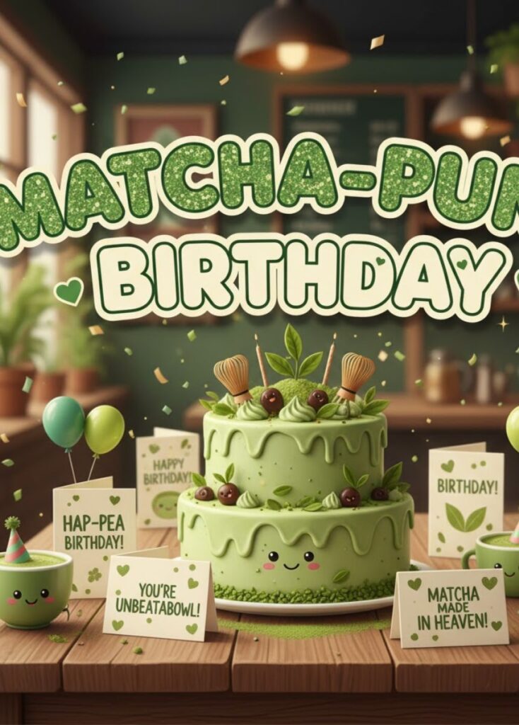 "Funny matcha birthday puns – clever green tea jokes to celebrate in style"