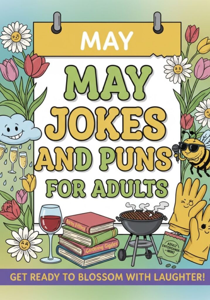 Clever May jokes and witty puns for adults filled with humor, sarcasm, and springtime fun to brighten your mood."