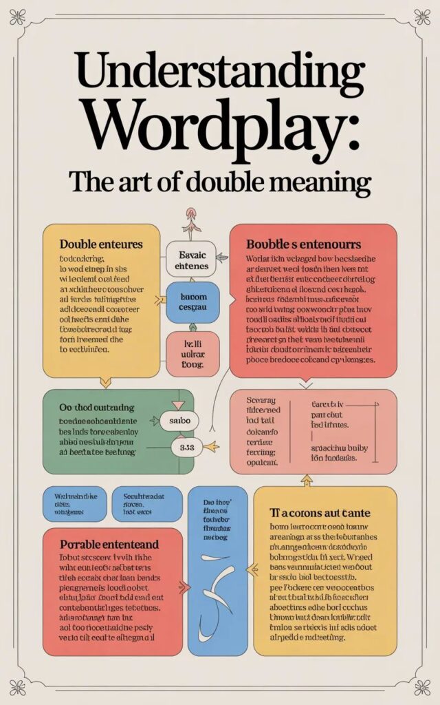 An educational and humorous image explaining the meaning of sexual puns, showing playful wordplay, innuendos, and adult-themed jokes in a lighthearted, engaging style.