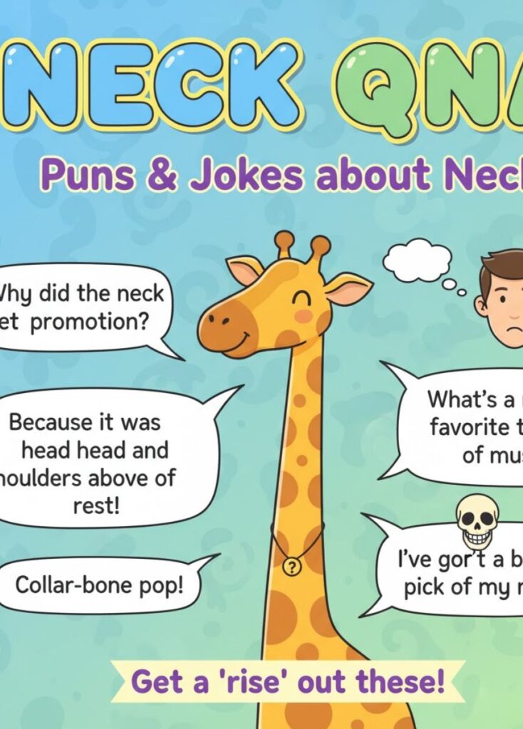 "Funny neck Q&A puns and jokes – clever one-liners about necks"