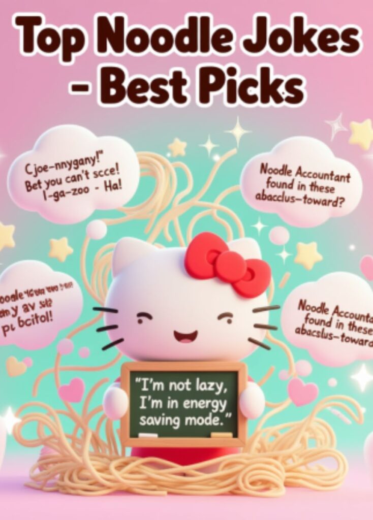 A collection of kid-friendly noodle jokes and puns, featuring playful humor, clever wordplay, and lighthearted laughs suitable for children."
