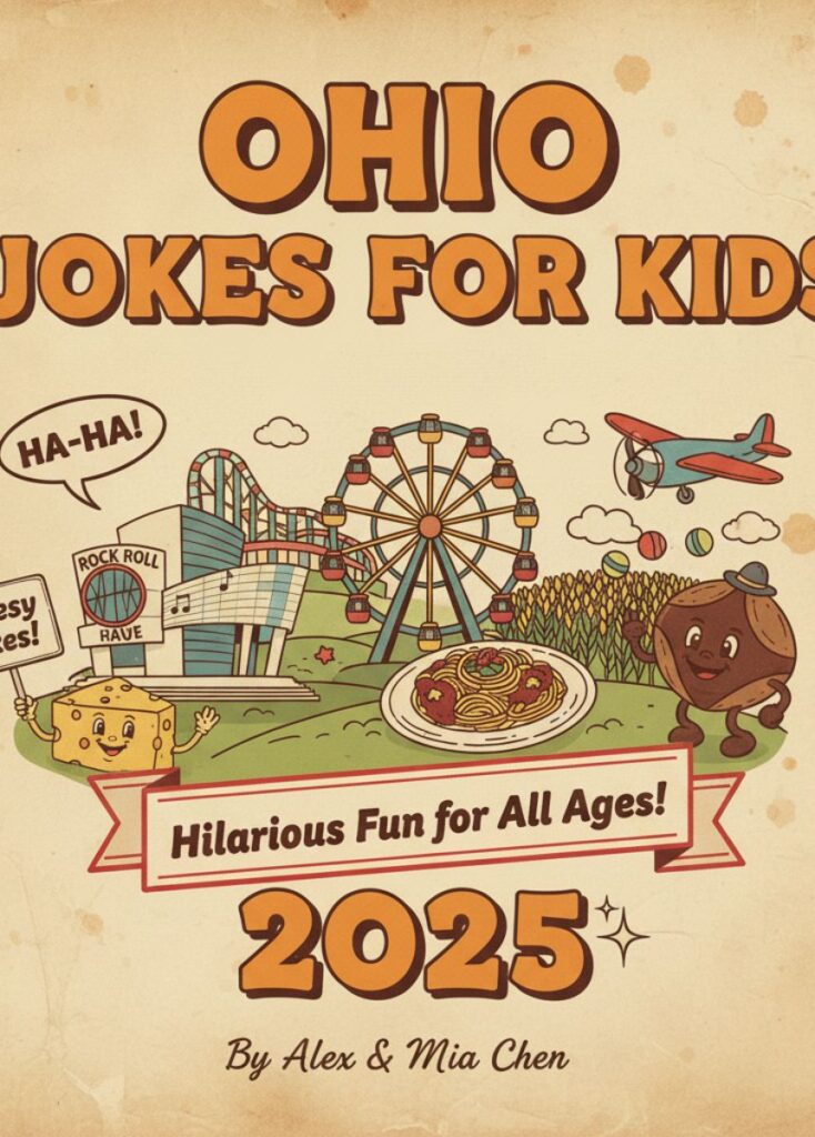 collection of kid-friendly Ohio-themed jokes, featuring playful humor, clever wordplay, and lighthearted laughs suitable for children."