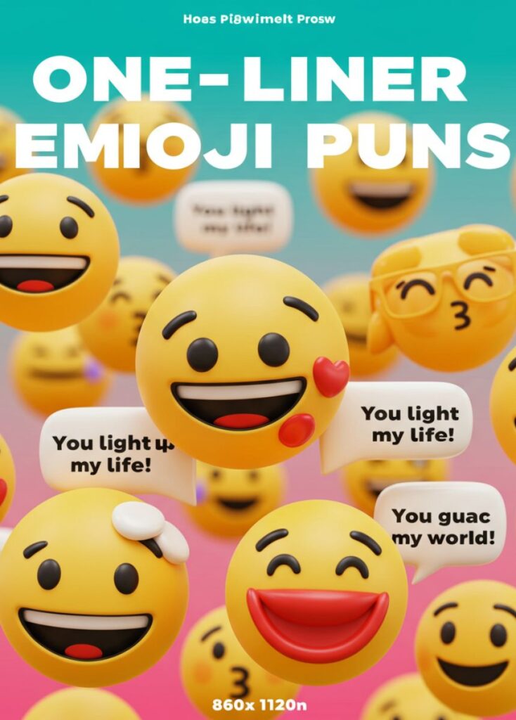 A collection of one-liner emoji puns for social media, featuring playful humor, clever wordplay, and lighthearted laughs perfect for posts and captions."
