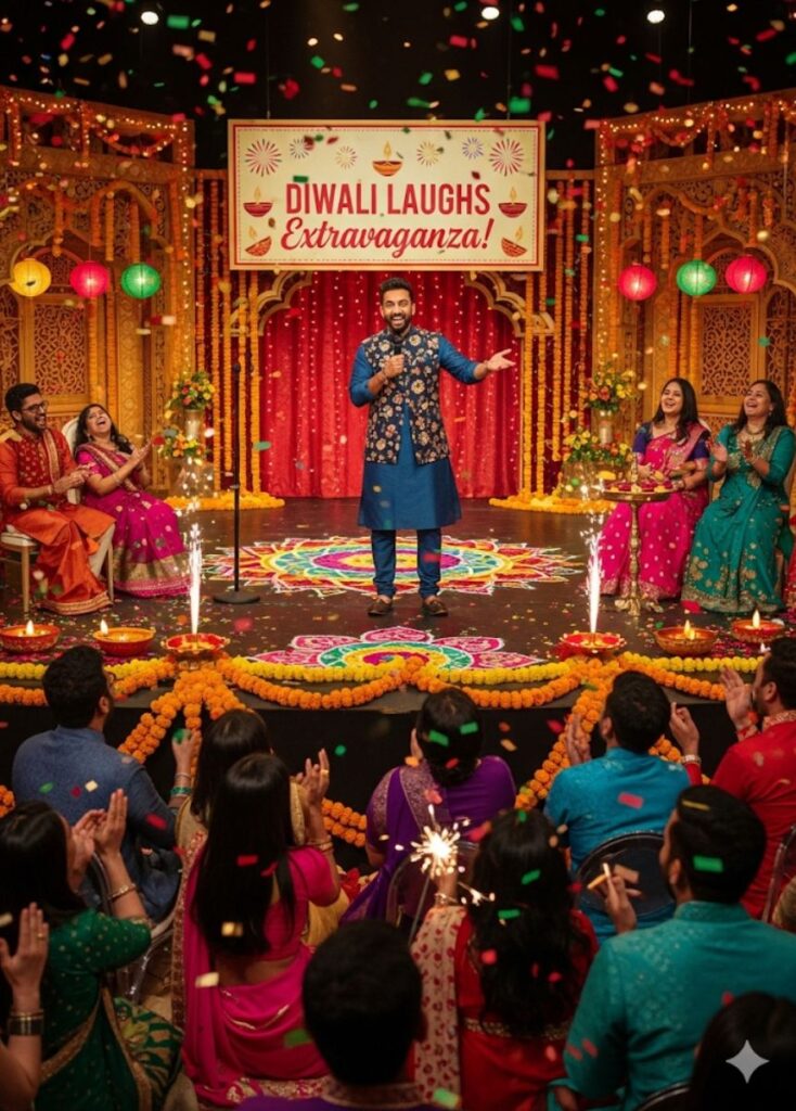 A collection of the best Diwali jokes for a laughter extravaganza, featuring playful humor, clever wordplay, and festive fun to entertain everyone