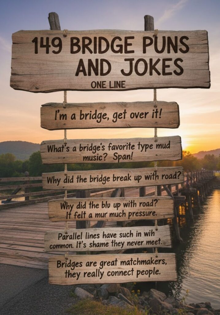 Top bridge jokes and puns, handpicked for maximum laughs, featuring clever one-liners and sharable humor for friends and social media.