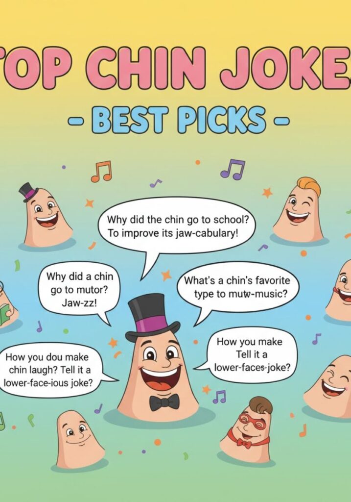A roundup of the top chin jokes – best picks featuring hilarious, witty, and clever punchlines guaranteed to make you smile and laugh out loud.