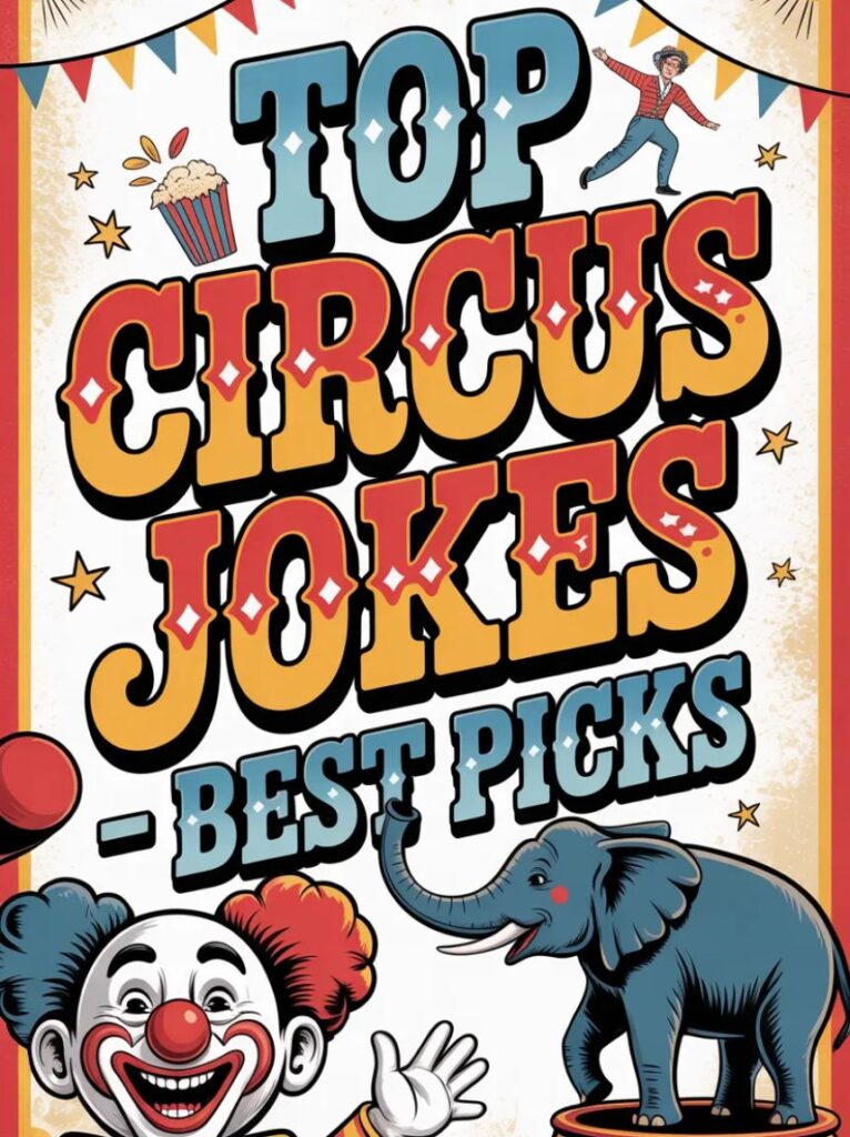 A happy cartoon clown juggling and smiling, highlighting the top circus jokes and best picks for fun and laughter.