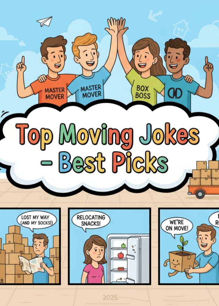 A collection of top moving-themed jokes, featuring the best picks with witty humor, clever wordplay, and lighthearted laughs for readers."