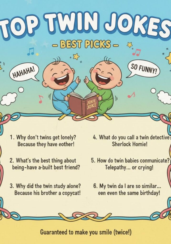 Top twin jokes and puns, featuring the best funny one-liners and clever humor perfect for twins and social media sharing