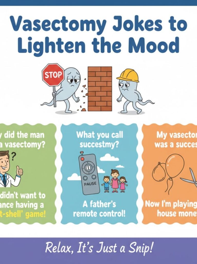 A smiling doctor and patient sharing a laugh in a clinic, showing how vasectomy jokes can lighten the mood