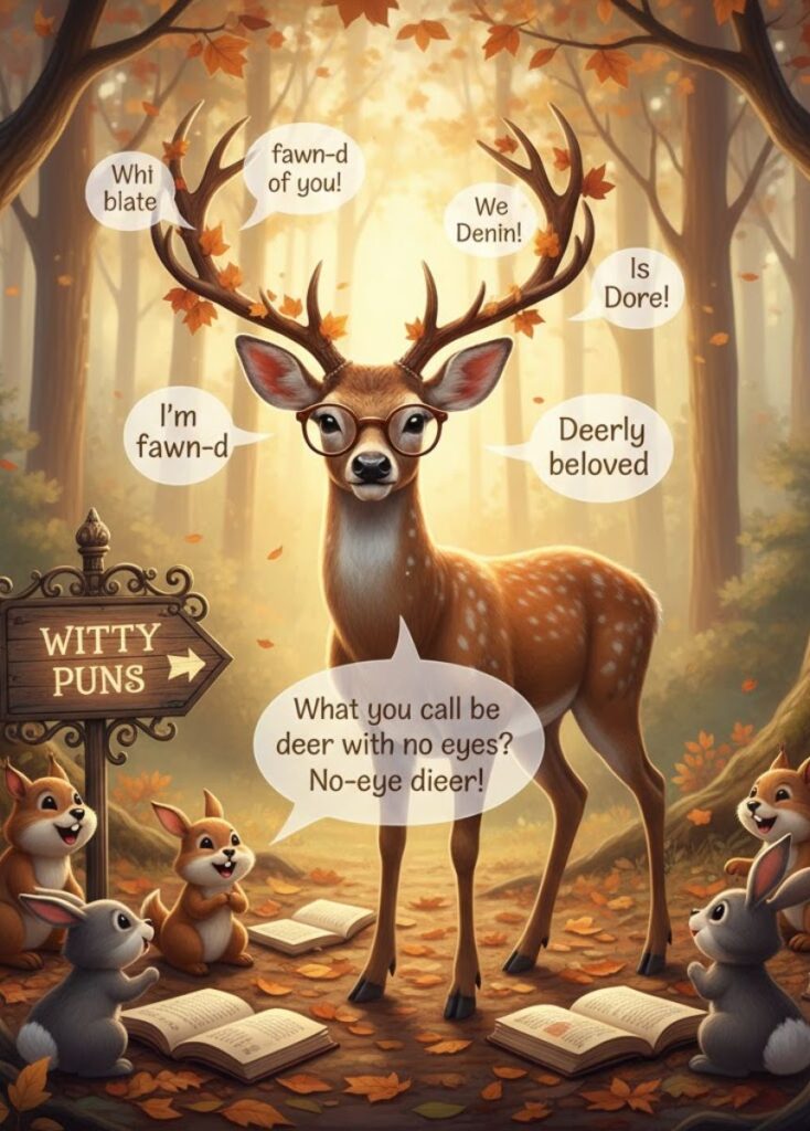 "Witty deer puns – clever and humorous one-liners about deer and wildlife"