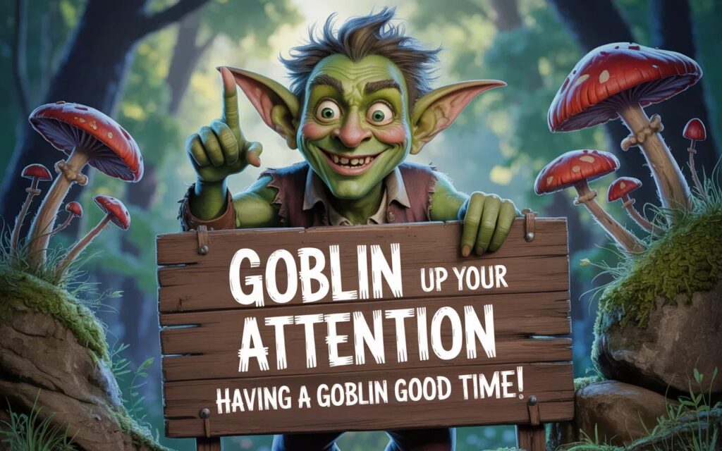 120 goblin puns for jokes, captions, and mischievous fun—clever, playful wordplay perfect for Halloween or anytime you want a laugh