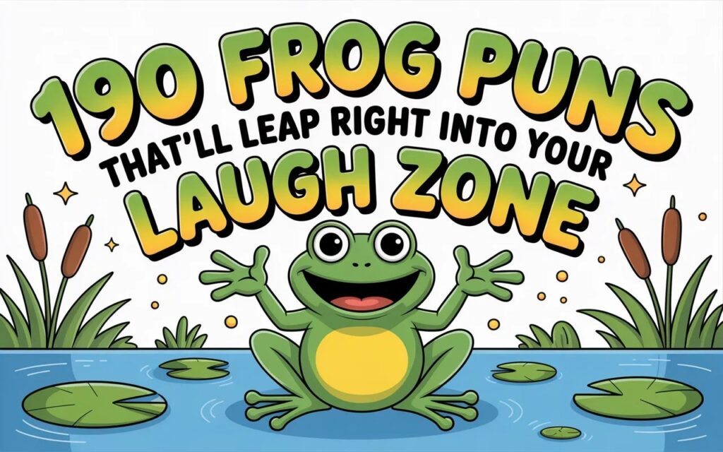 190 frog puns that’ll leap right into your laugh zone—funny, clever, and playful wordplay perfect for captions, jokes, and family-friendly humor.”
